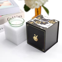 Boîte cadeau de luxe personnalisée pour bougies, emballage artisanal rectangulaire en carton PET rigide blanc avec impression en relief et doublure en éponge