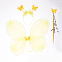Vente en gros de petite robe de fée ensemble de costumes de princesse 3 pièces cadeaux d'anniversaire comprenant un bandeau d'ailes de papillon bâton magique pour les fêtes