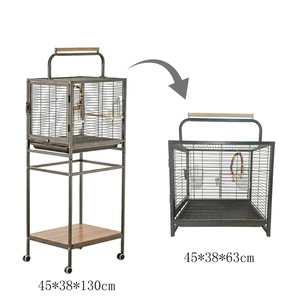 <span class=keywords><strong>Cage</strong></span> à oiseaux en métal durable de grande capacité, exportée d'usine, avec plateau en plastique, emballée pour l'élevage de perruches et de perroquets, utilisation en villa - Product Image 6