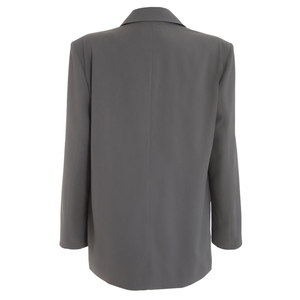 OEM Custom <strong>Grey</strong> Oversized Tailored <strong>Blazer</strong> for <strong>Women</strong> - Product Image 4