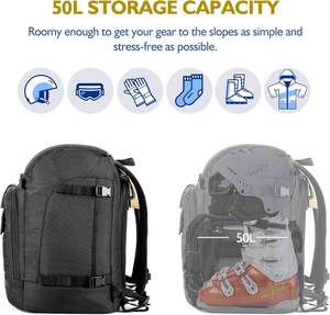 Muestra Gratuita, Bolsas de Viaje para Esquí con Logotipo Personalizado, Bolsa para Casco, Mochila para Botas de Esquí, para Entrenamiento Deportivo al Aire Libre - Product Image 3