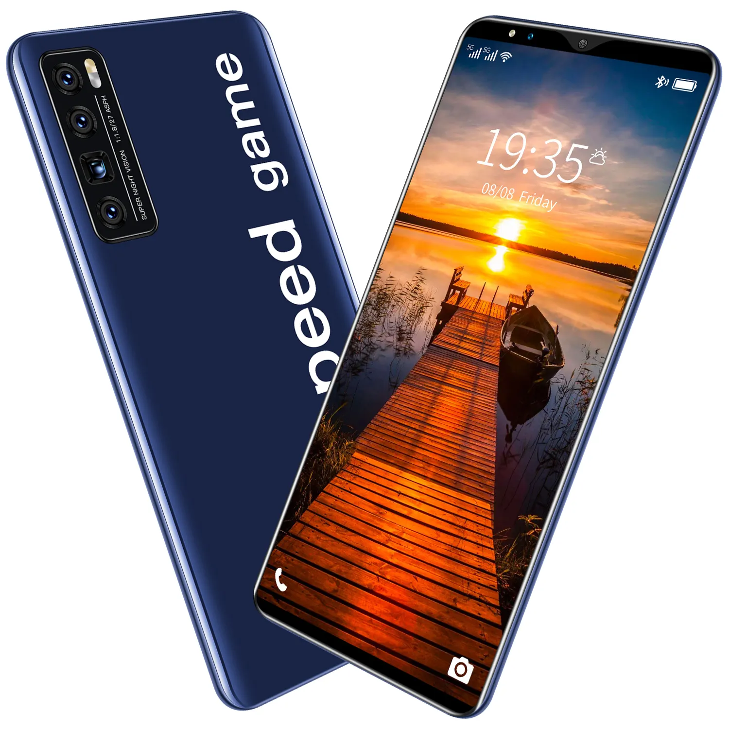 Nowa7 Pro + 6.1 inç HD ekran Android akıllı telefonlar için 8GB + 128GB 5G lte 10 çekirdekli MTK6889 çift SIM cep telefon GPS cep telefonları