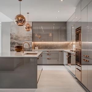 Muebles de Madera Plegables Estilo Kerala Gabinetes de Cocina de Diseño Personalizado con Cajones de Cierre Suave - Product Image 5