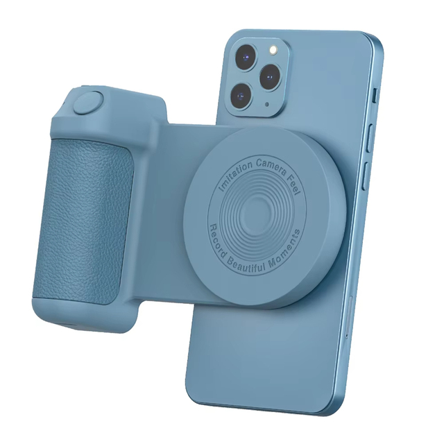 Smartphone Shooting Holder Selfie Handle Magnetic Phone Camera Grip with Wireless Shutter Remote and Wireless Charging