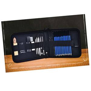 LISI Kit de 33 pièces Trousse de voyage portable en bois à fermeture éclair pour le <span class=keywords><strong>dessin</strong></span> Kit de crayons de charbon de bois Artistes débutants Adultes - Product Image 6