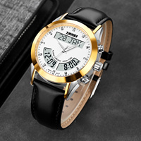 Montre pour homme SKMEI Q036 à double mouvement, avec boussole Qibla, alarme Adhan, calendrier Hijri, montre islamique pour la prière