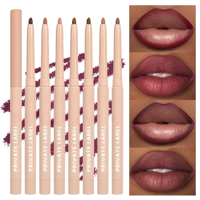 Ingrosso pastello impermeabile a lunga durata retrattile Nude Lipliner matita Private Label cremoso per labbra con temperino