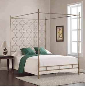 Letto in Ferro con Telaio Alto Singolo o Matrimoniale, Supporto <span class=keywords><strong>per</strong></span> Zanzariera Bianco e Nero - Product Image 3