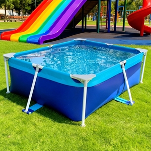 <span class=keywords><strong>Piscina</strong></span> Portátil Resistente a los Rayos UV, Apta <span class=keywords><strong>para</strong></span> Niños, con <span class=keywords><strong>Lona</strong></span> de PVC Duradera, Fácil de Instalar, Diseño Elevado - Product Image 1