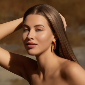 Aros de Acero Inoxidable con Baño de Oro PVD Rojo, Joyería de Moda Sostenible y Resistente - Product Image 3