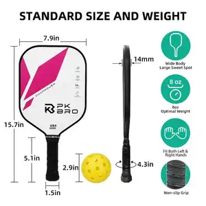 2024 Factory Custom Production Of Thermoformed T700 Carbon Fiber Pickleball Rackets 16mm