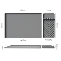 Grand tapis de table rectangulaire en relief haut de gamme tapis résistant à la chaleur tapis de séchage en silicone pliable