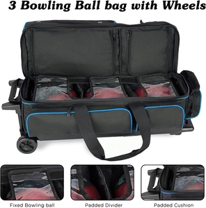 Mejor OEM China precio al por mayor torneo tormenta Tote una pieza <span class=keywords><strong>de</strong></span> lujo rodillo ruedas <span class=keywords><strong>tres</strong></span> bolas bolsas 3 bola bolsa <span class=keywords><strong>de</strong></span> bolos - Product Image 2