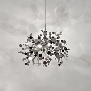 Lustre en acier inoxydable <span class=keywords><strong>argenté</strong></span> avec pendentif en forme de branche de feu d'artifice, idéal pour salle à manger, hôtel, studio - Product Image 1