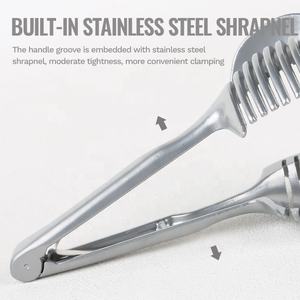 Herramienta de ayuda para cortar de cocina gruesa multifuncional de aleación de aluminio, pinzas redondas para <span class=keywords><strong>frutas</strong></span>, herramientas para cortar <span class=keywords><strong>frutas</strong></span>, soporte para rebanador de tomate y limón - Product Image 4