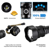 Meilleure Lampe Torche LED Tactique Rechargeable P70 USB Multifonction, la Plus Lumineuse, Haute Luminosité 100000 Lumens