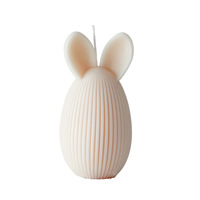 Vela Aromática Artesanal con Forma de Huevo de Pascua, con Rayas y Aroma a Vainilla Francesa y Madera de Sándalo, Decoración para Regalo Navideño
