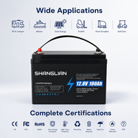 Batterie LiFePO4 12V 100Ah, pack de batteries 12,8V 1280Wh, 6000 cycles, batterie lithium à décharge profonde pour marine, camping-car, moteur de pêche à la traîne, solaire