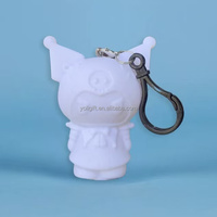 Nouveau porte-clés tendance en forme d'ours blanc de 8 cm, personnalisable, à peindre soi-même, style Bearbrick, art fluide