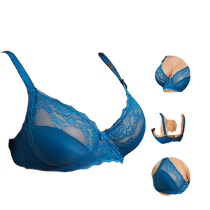 Reggiseno in Pizzo Floreale Europeo Confortevole all'Ingrosso per Donne Taglie 38 40 42 <span class=keywords><strong>44</strong></span> Sexy Push-up Coppa EF Spalline Regolabili Imbottiture Sottili - Product Image 2
