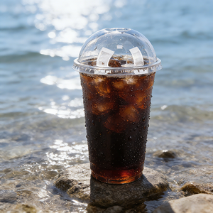 Gobelets en plastique PET transparents jetables personnalisés avec logo, 12 oz et 16 oz, pour café, jus et thé (vente en gros) - Product Image 1