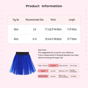 Falda de tul para niñas, falda tutú en capas, línea A, hasta la rodilla, falda de malla para fiesta, disfraz de baile rave, actuación en escenario, personalizada - Product Image 6