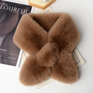 Sell Fall and Winter Solid Color Bib Winter <b>White</b> <b>Faux</b> Rabbit <b>Fur</b> Scarf for Women - Product Image 1