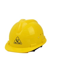 Casque de sécurité ULTAC NP101 de type V, jaune, 4 points de suspension, non rainuré, réglable, pour les travailleurs d'usine, utilisation en extérieur, en plastique PE