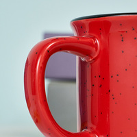 Mug en céramique écologique XC avec un design moderne et simple, base ronde en bois de bambou, glaçure en forme de goutte de pluie, Chine Zhejiang XC0000