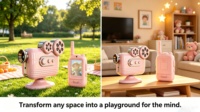 Ensemble de jouets talkie-walkie pour enfants personnalisé en forme de projecteur rétro vintage avec fonction interphone, imprimé UV, coffret cadeau