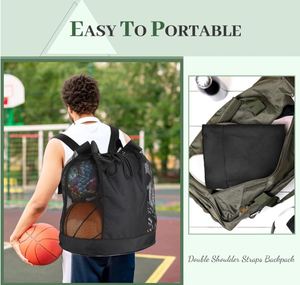 Bolsa para Balones Extra Grande, Bolsa de Malla Negra para Equipamiento Deportivo, Bolsa para Balones de Fútbol con Correa de Hombro Ajustable, Bolsa Deportiva de Malla de Tela Oxford 600D - Product Image 2