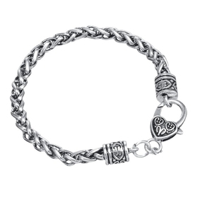 Joyería Vintage de <span class=keywords><strong>20CM</strong></span> de grosor grueso corazón encanto pulsera langosta garra brazalete pulseras para Mujeres Hombres - Product Image 3