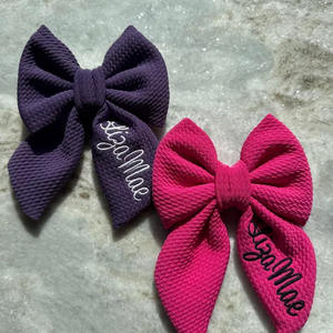 강아지 용품 애완동물 액세서리 맞춤형 럭셔리 핑크 강아지 리본 와플 텍스처 솔리드 패턴 칼라 애완동물 리본 겨울 봄용 - Product Image 4