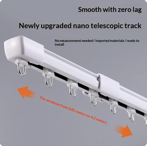 Современный алюминиевый раздвижной карниз для штор, настенно-потолочный, белый, 1.5м, 2м, 3м, 4м - Product Image 4