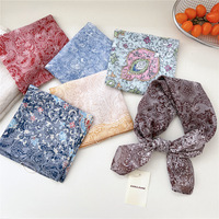 Petit foulard carré respirant 65x65cm pour femme, léger, printemps-été, écharpe de cou, tour de cou toutes saisons, foulard étudiant