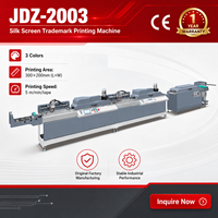 Imprimante sérigraphique automatique rouleau-à-rouleau JDZ-2003 certifiée CE, machine d'impression d'étiquettes de marque à 3 couleurs