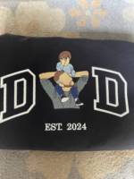 T-shirt brodé personnalisé pour papa OEM ODM, T-shirt brodé personnalisé pour père, T-shirt brodé personnalisé avec photo