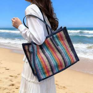 Bolsos <span class=keywords><strong>de</strong></span> hombro para mujer, bolsos <span class=keywords><strong>de</strong></span> diseñador, bolso <span class=keywords><strong>de</strong></span> paja práctico para exteriores, bolso <span class=keywords><strong>de</strong></span> <span class=keywords><strong>playa</strong></span> <span class=keywords><strong>de</strong></span> mano con dibujos animados, bolso <span class=keywords><strong>de</strong></span> viaje <span class=keywords><strong>de</strong></span> gran capacidad - Product Image 5