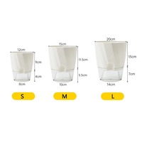 Pot de fleurs auto-arrosant, pot de fleurs en plastique hydroponique, pot de fleurs à absorption automatique d'eau, pot à bonsaï transparent à double couche