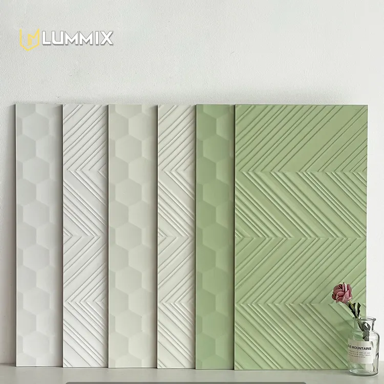 Avocado Green Toilet Tile 300x600 French Vintage Flower Tile Bathroom Honeycomb Fish Bone Wall Tiles