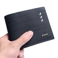 Dompet Kulit PU Pria Gaya Grosir, Dompet Pendek Kasual Sederhana, Dompet Kecil Pria
