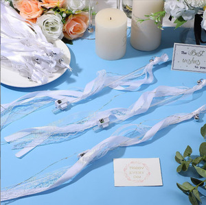 Baguettes de mariage lumineuses <span class=keywords><strong>à</strong></span> diodes électroluminescentes, banderoles en dentelle clignotantes, bâton de fée avec cloche, décorations pour fête d'anniversaire - Product Image 3