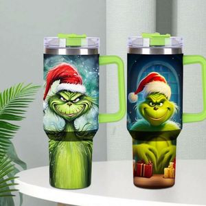 Lot de gobelets isothermes de 40 oz avec poignée, motifs Halloween et Noël, pour les saisons festives - Product Image 5