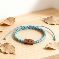 Bracelet tressé en bois avec breloque « Vœux Éternels » pour couple, bijou tendance pour homme et femme, cadeau unisexe