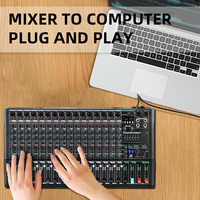 Nueva Consola de Audio Profesional PA16 de 16 Canales, Mezclador de Audio USB con Alimentación Phantom de 48V, Controlador de Metal Negro y Plástico para Interiores/Exteriores