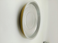Plats ronds en aluminium noir et or de 28x3 cm pour pizzas avec couvercle en plastique PET