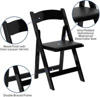 Chaise pliante en résine PP noire, capacité 660 lbs, empilable, pour salle à manger, patio, vente en gros, jardin, fête, événement, banquet, mariage