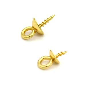 Support de pendentif en acier inoxydable, rond, fileté, œil de brebis, doré et argenté, pour la fabrication de colliers, composants de bijoux DIY - Product Image 4