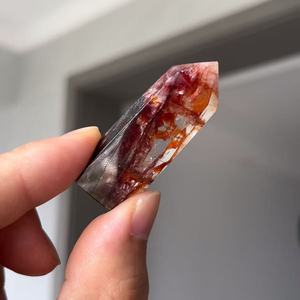 Natural Hematoid Quartz Red <b>Fire</b> Quartz Tower Pointe Natural Crystal Gemstone Semi Precious Stone for Reiki Healing Home Decor - Product Image 4