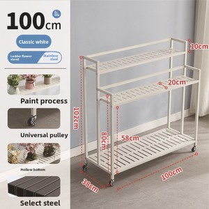 Supporto per <span class=keywords><strong>Fiori</strong></span> Multilivello in Metallo, Design Moderno e Semplice, Mobile e <span class=keywords><strong>da</strong></span> Pavimento per Giardino, <span class=keywords><strong>Balcone</strong></span> e <span class=keywords><strong>Piante</strong></span> Verdi - Product Image 6